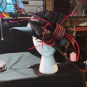 Chic Black and Red Women's Hat